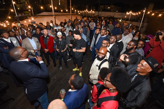 A Gentlemen's Factory rooftop gathering.